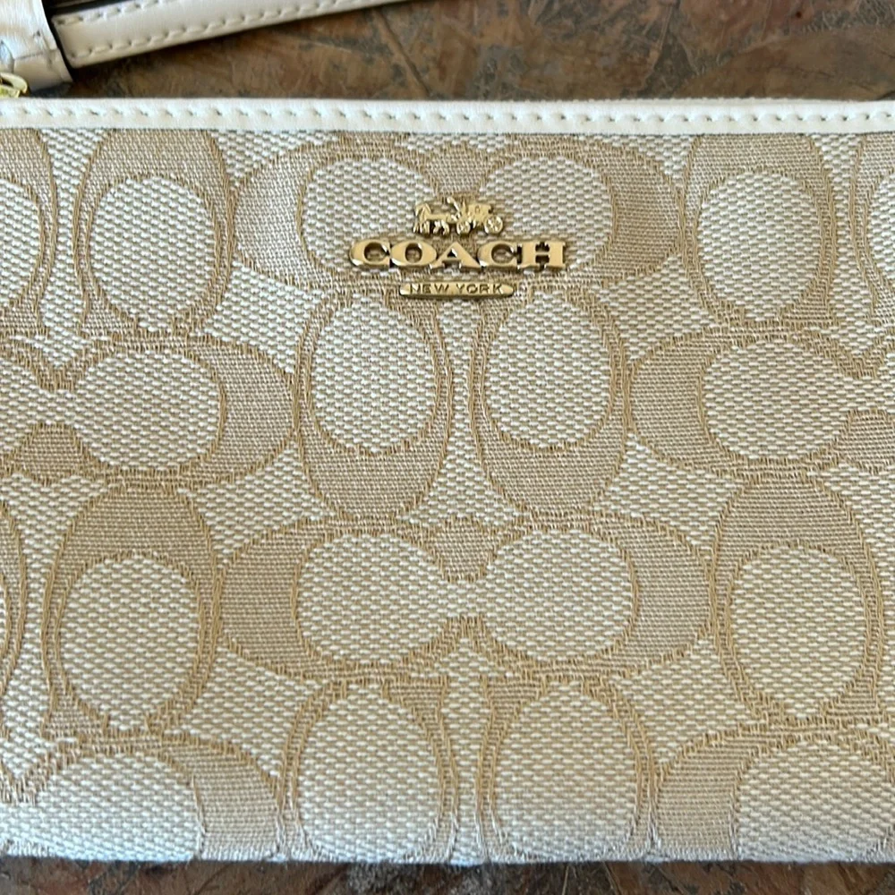 Coach Beige Monogram Wristlet - Picture 9 of 11